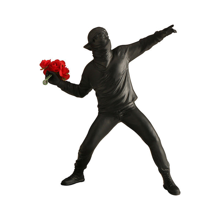 Resin Blomster Ornament med Banksy-inspireret Design