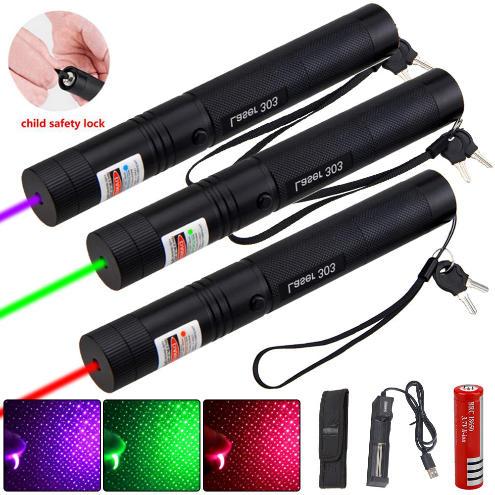 Genopladelig Laserpointer med Justerbar Fokus og Sikkerhedslås