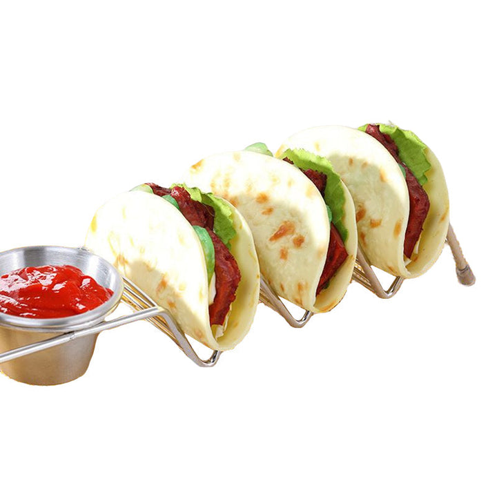 Rustfrit Stål Taco Holder med Håndtag