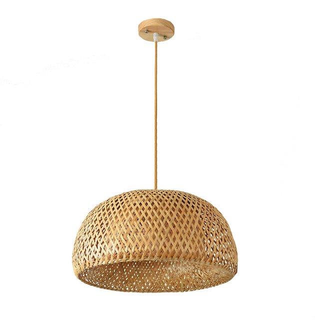 Håndlavet Bambus Loftlampe med Rattan Design