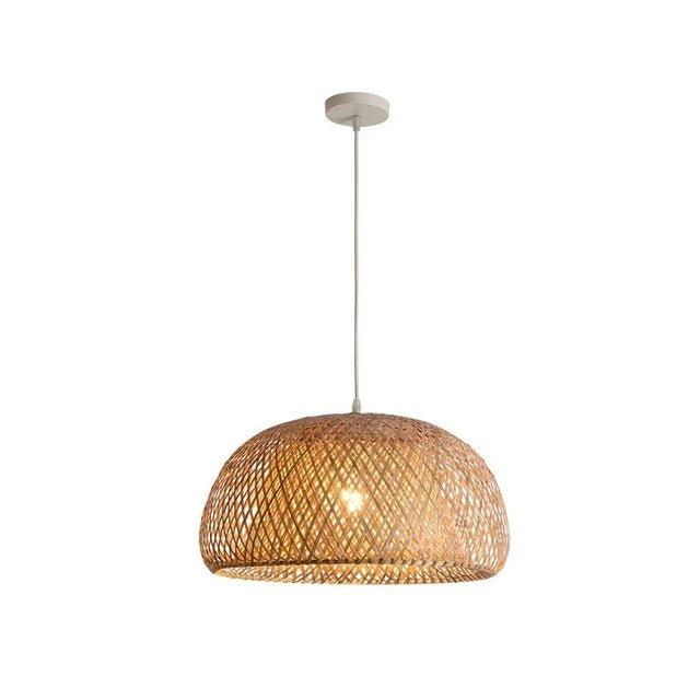 Håndlavet Bambus Loftlampe med Rattan Design