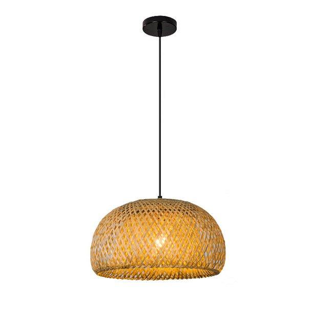 Håndlavet Bambus Loftlampe med Rattan Design