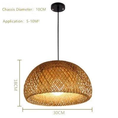 Håndlavet Bambus Loftlampe med Rattan Design