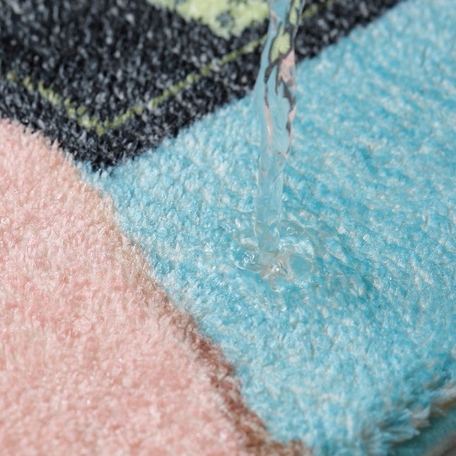 Farverig Antiskrid Bademåtte i Mikrofiber
