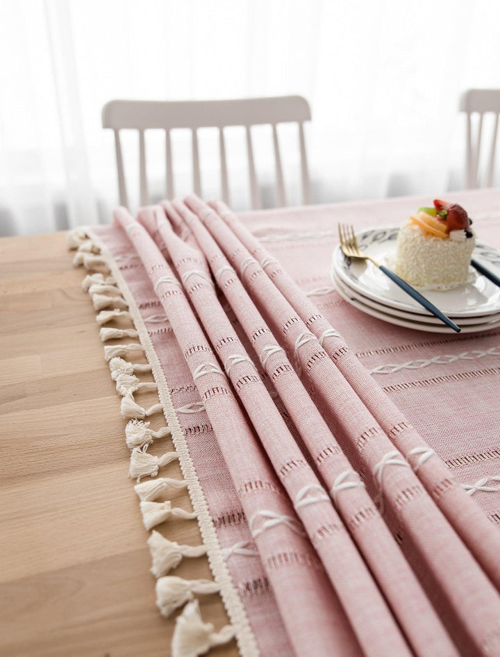 Elegant Linned Dug til Indendørs og Udendørs Brug