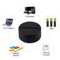 3D Black Panther LED Lampe i Stealth Mode