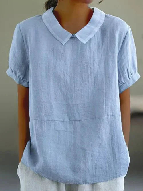 Ivy | Kvinders Peter Pan Krave Kortærmet Casual Top