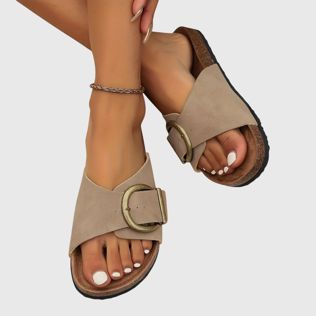Frieda | Dame Lækre Slip-On Sandaler med Spænde
