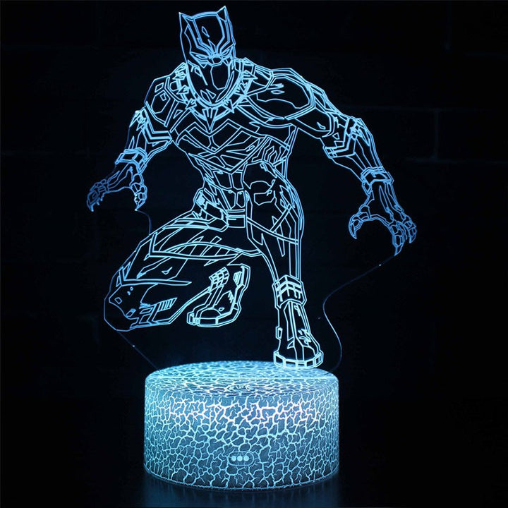 3D Black Panther LED Lampe i Stealth Mode