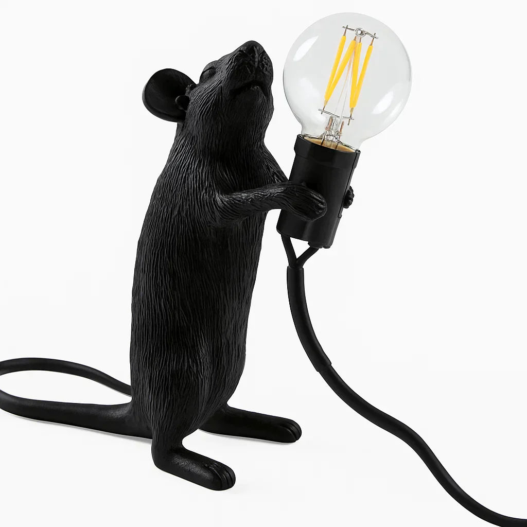 LED Mus Bordlampe i Harlekin Design med Varmt Lys