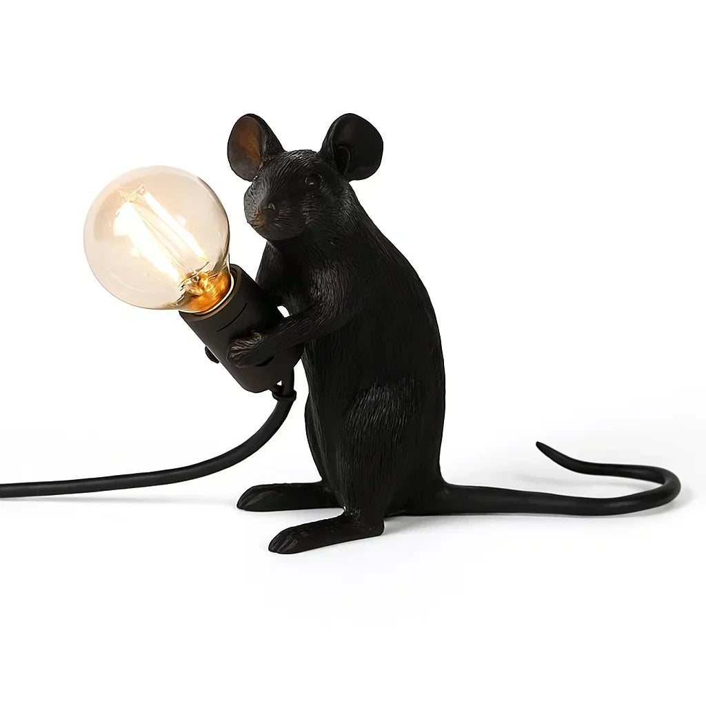 LED Mus Bordlampe i Harlekin Design med Varmt Lys
