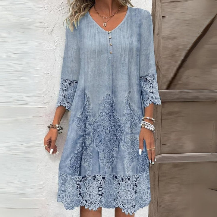 Jenna™ | Blomster Midi Kjole