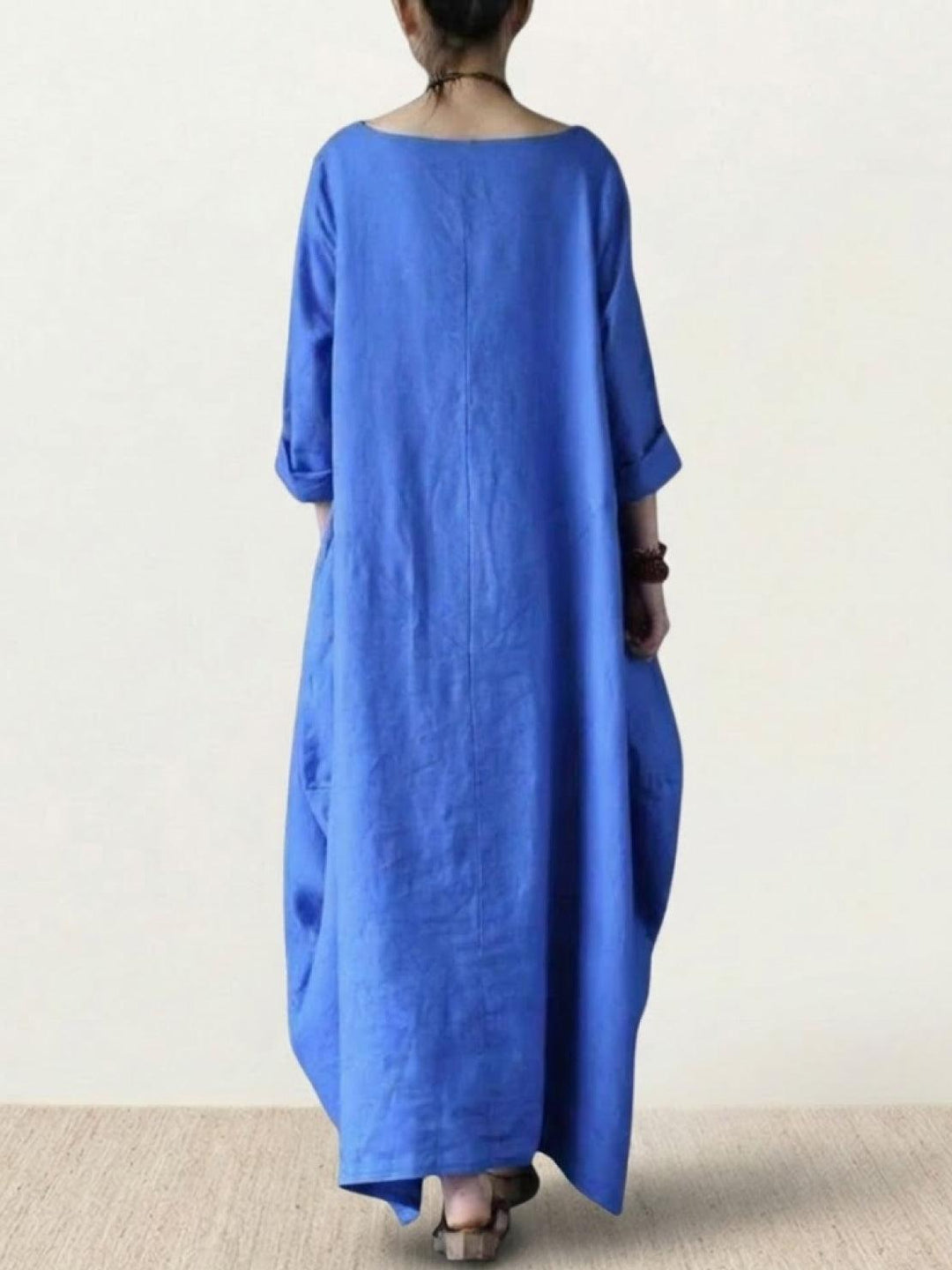 Serena | Kvinders Oversized Boho Maxi Kjole med 3/4 Ærmer