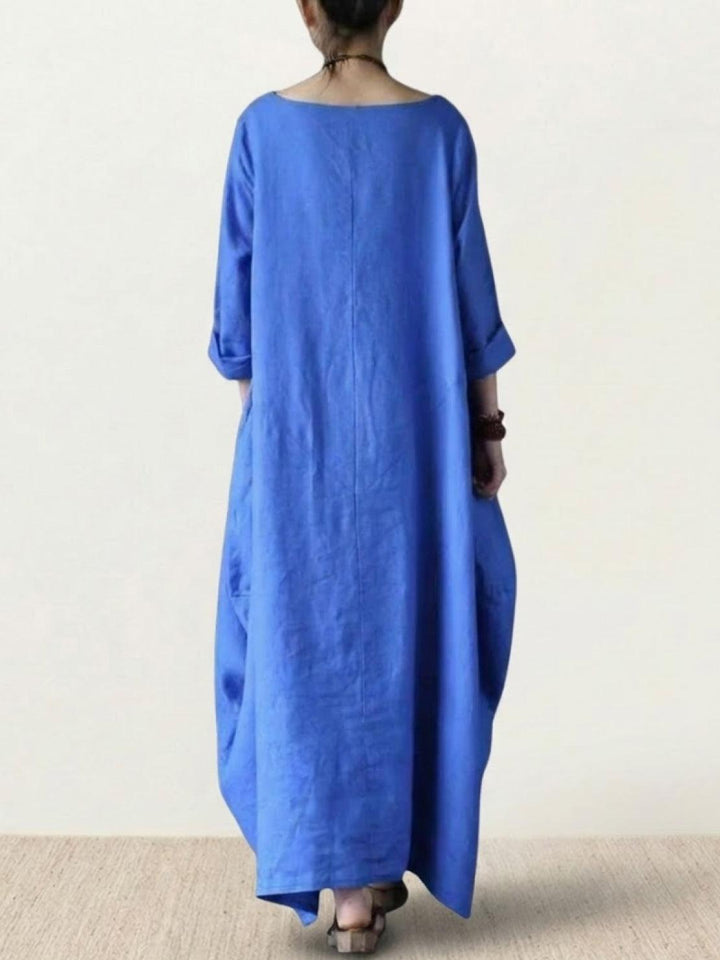 Serena | Kvinders Oversized Boho Maxi Kjole med 3/4 Ærmer