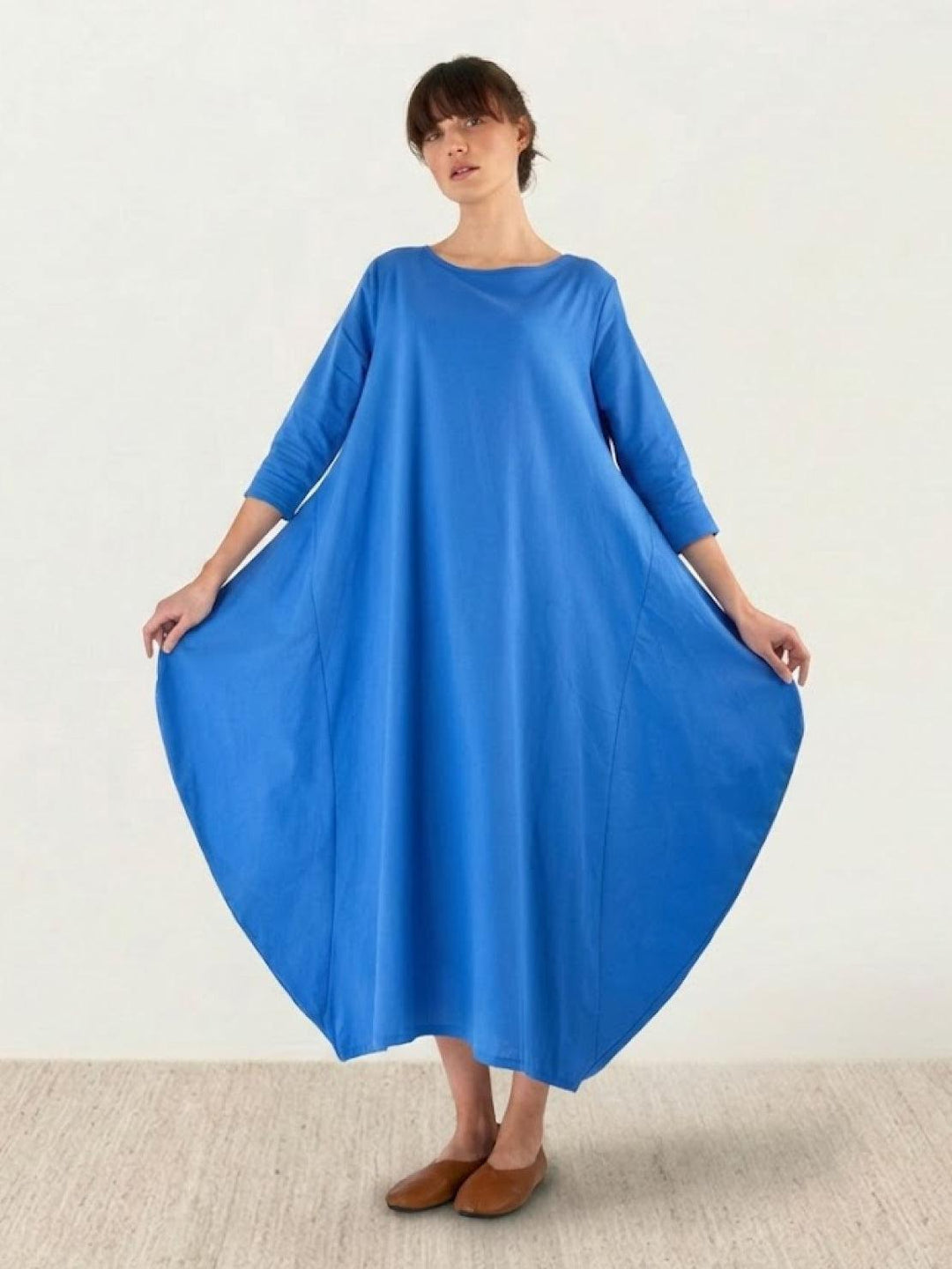 Serena | Kvinders Oversized Boho Maxi Kjole med 3/4 Ærmer