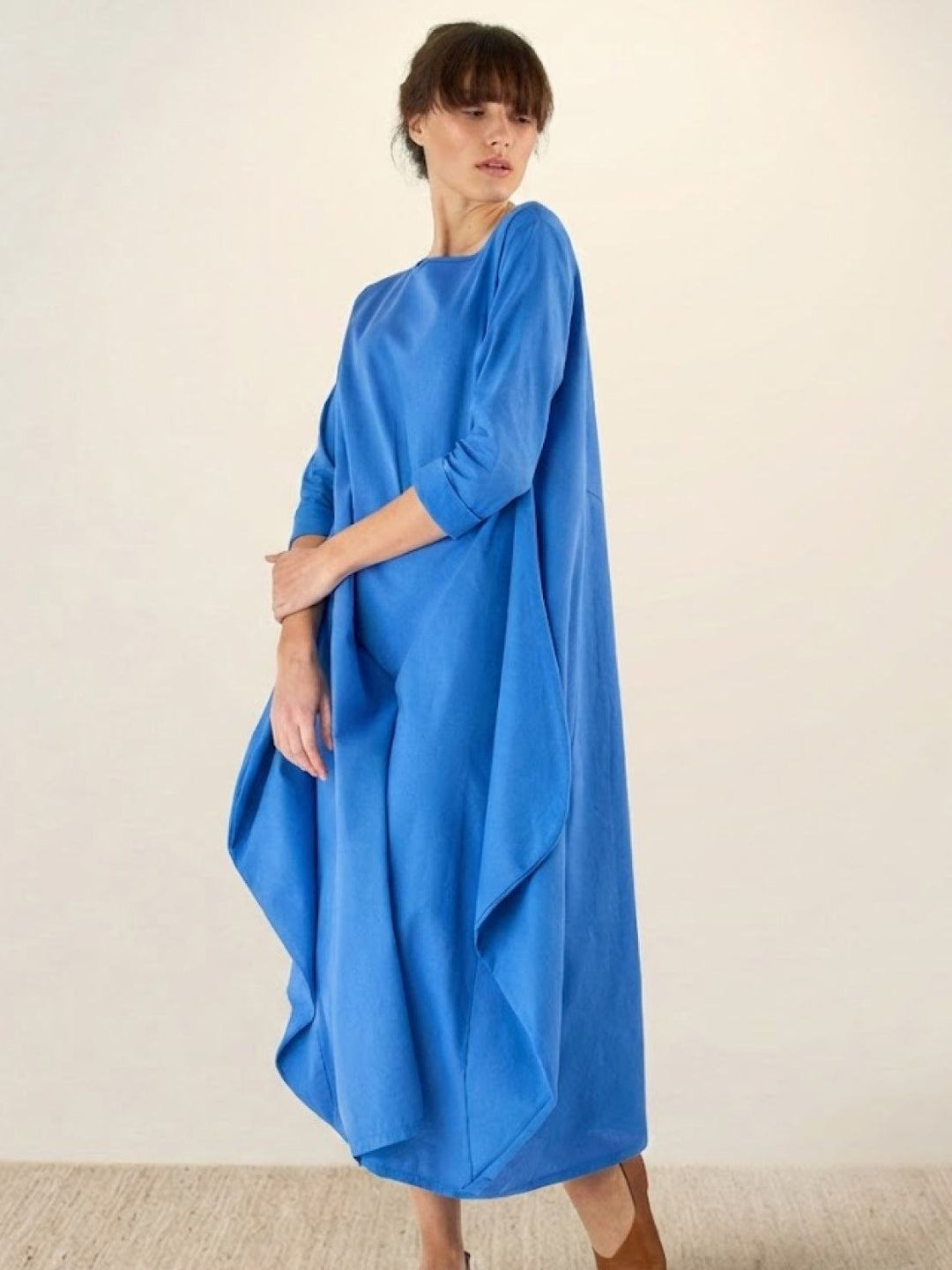 Serena | Kvinders Oversized Boho Maxi Kjole med 3/4 Ærmer