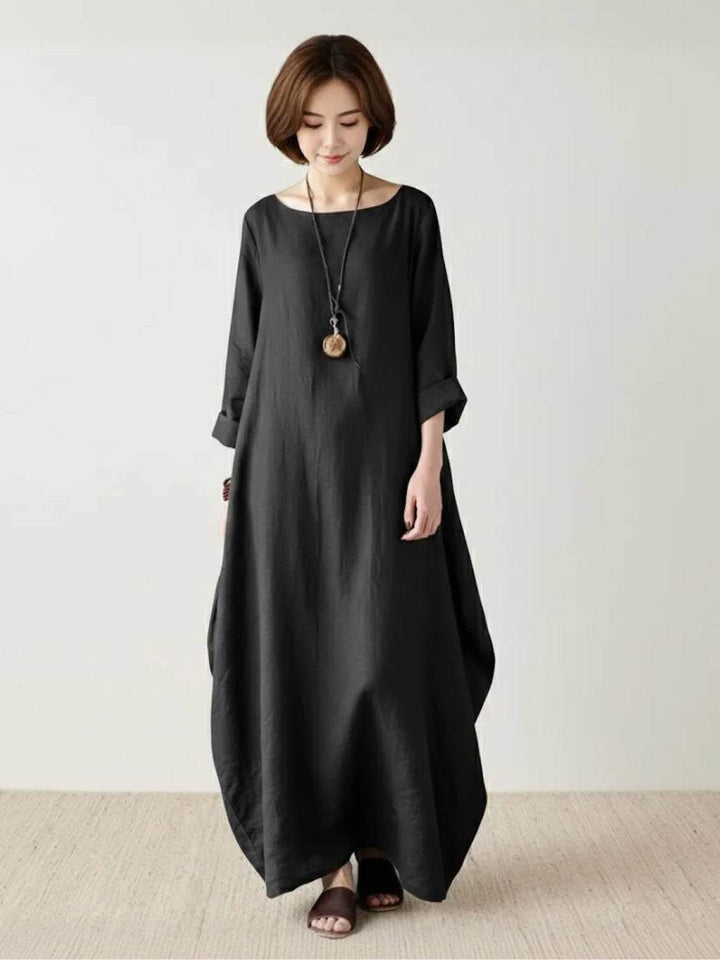 Serena | Kvinders Oversized Boho Maxi Kjole med 3/4 Ærmer