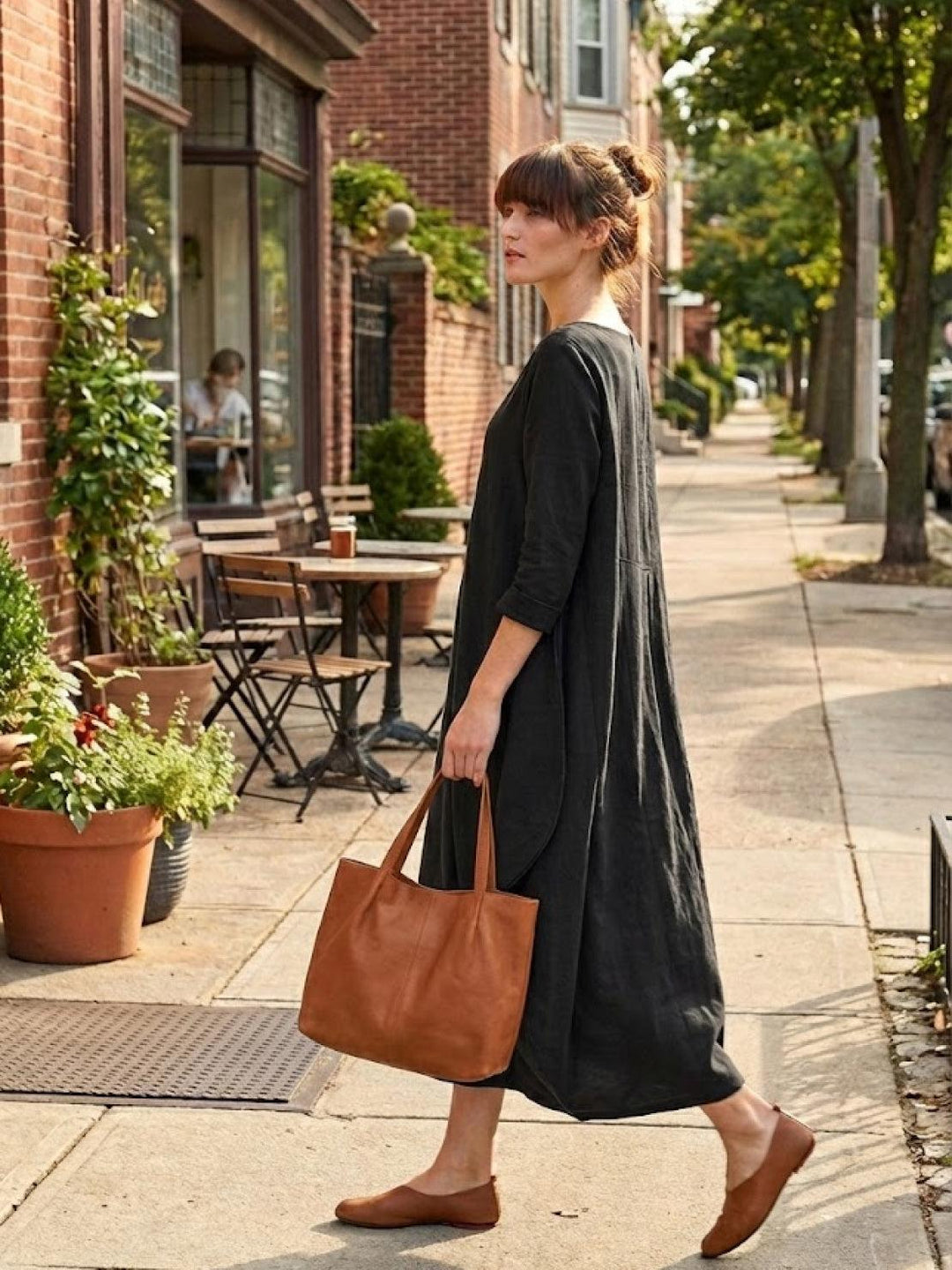 Serena | Kvinders Oversized Boho Maxi Kjole med 3/4 Ærmer