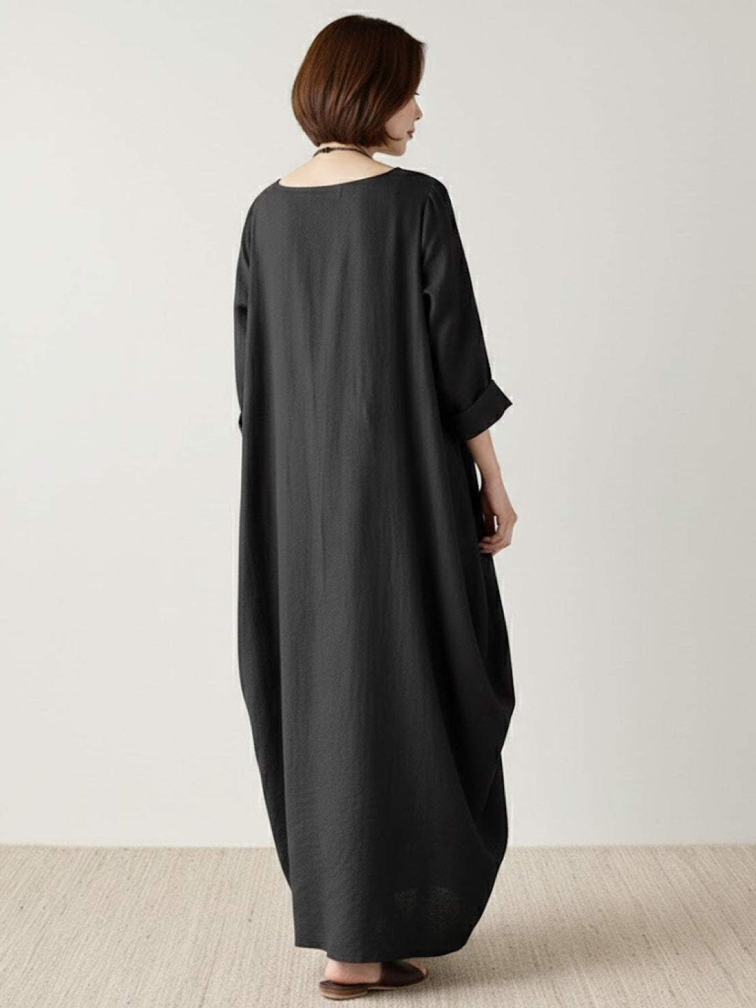 Serena | Kvinders Oversized Boho Maxi Kjole med 3/4 Ærmer