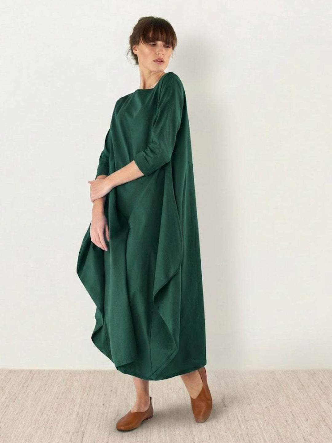 Serena | Kvinders Oversized Boho Maxi Kjole med 3/4 Ærmer