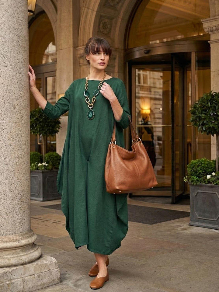 Serena | Kvinders Oversized Boho Maxi Kjole med 3/4 Ærmer