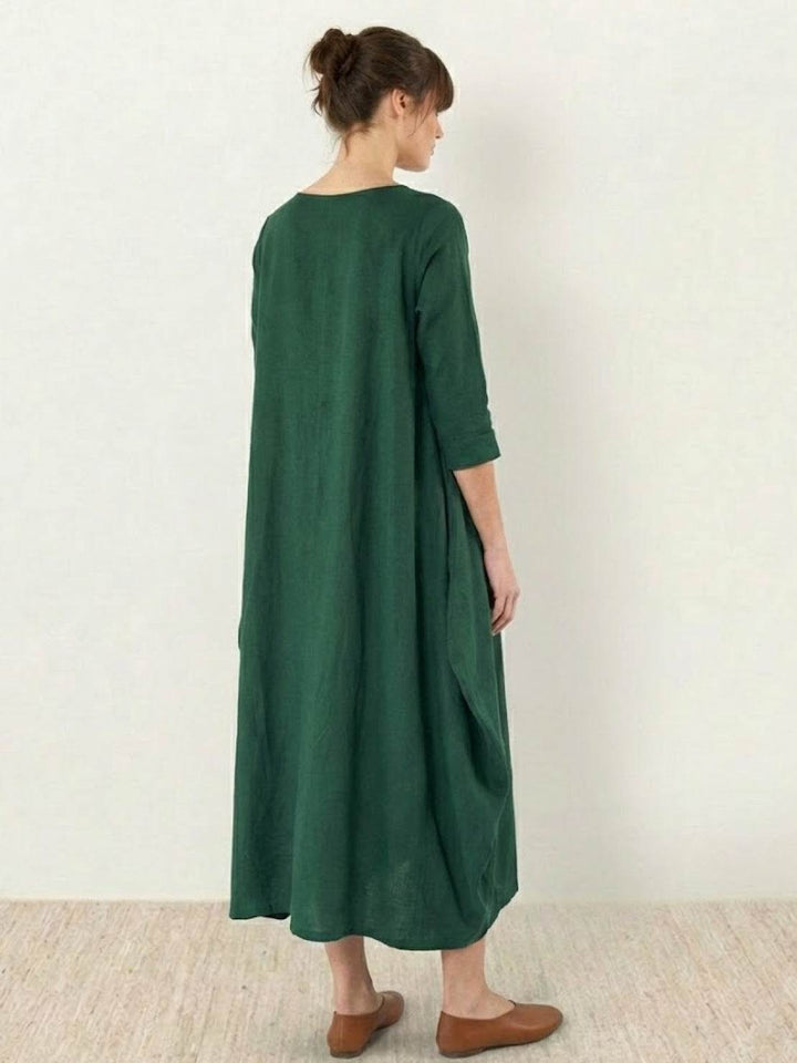 Serena | Kvinders Oversized Boho Maxi Kjole med 3/4 Ærmer