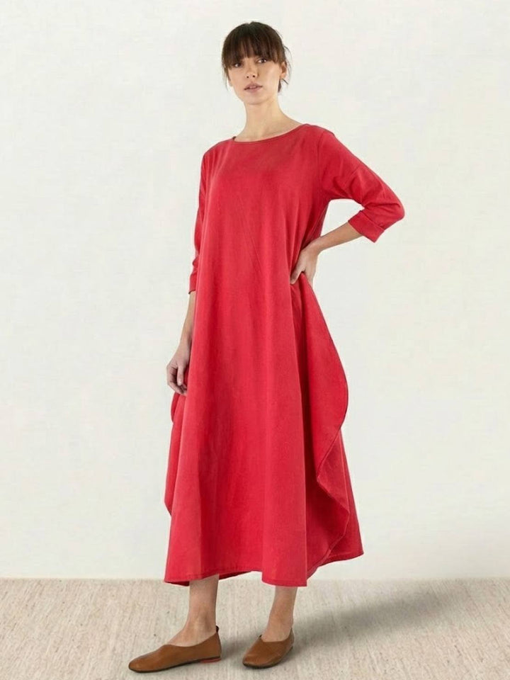 Serena | Kvinders Oversized Boho Maxi Kjole med 3/4 Ærmer
