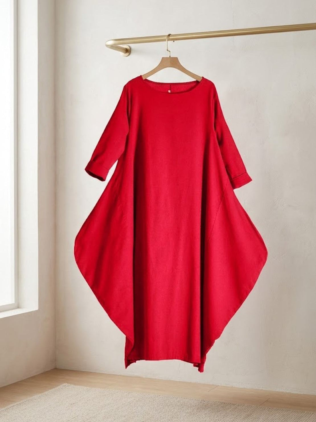 Serena | Kvinders Oversized Boho Maxi Kjole med 3/4 Ærmer