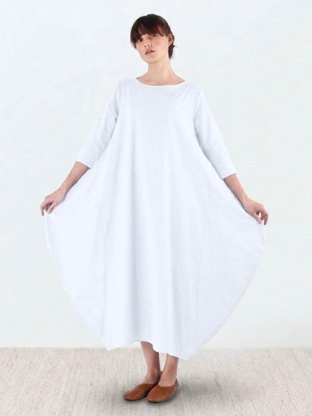Serena | Kvinders Oversized Boho Maxi Kjole med 3/4 Ærmer