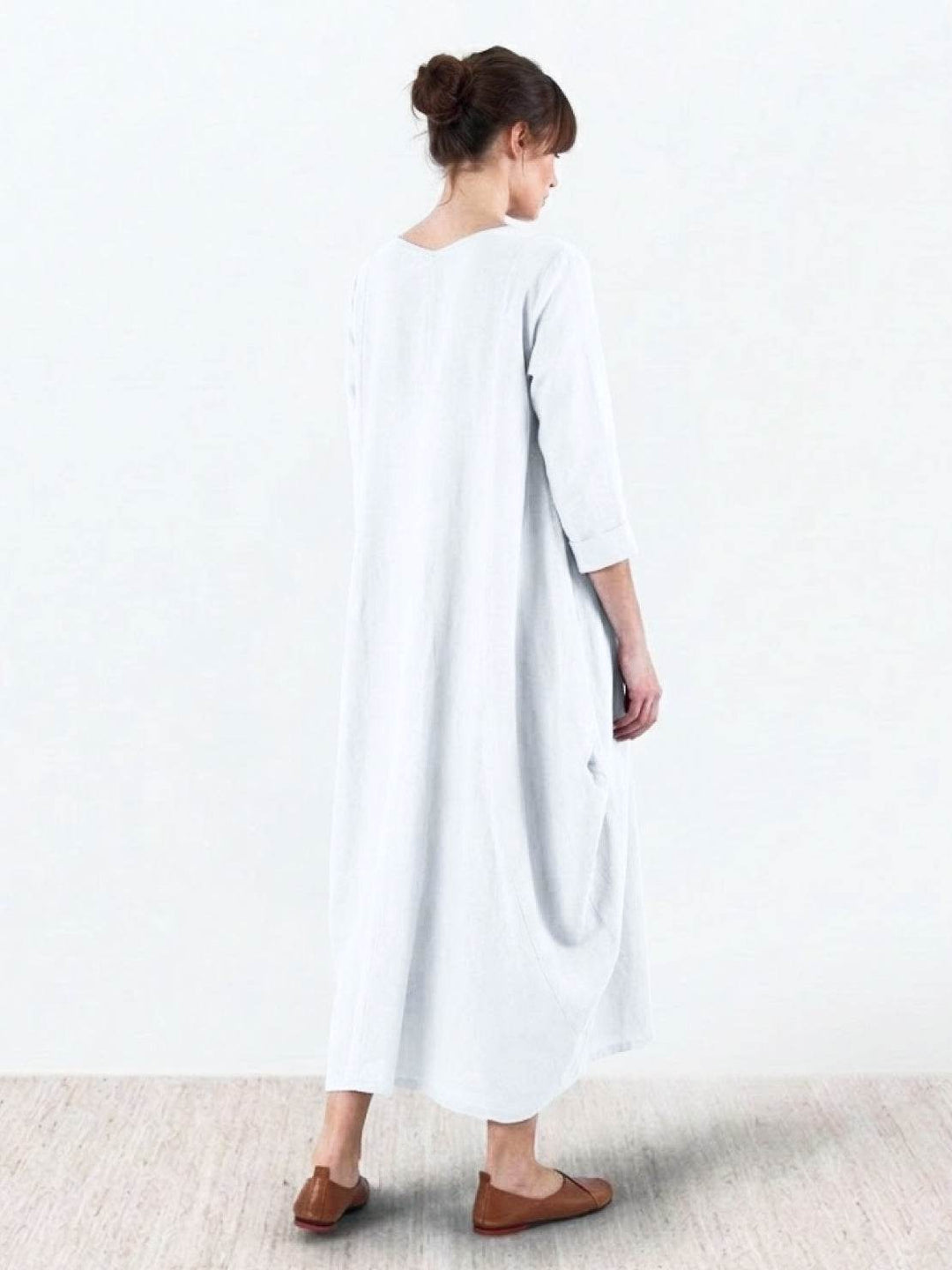 Serena | Kvinders Oversized Boho Maxi Kjole med 3/4 Ærmer