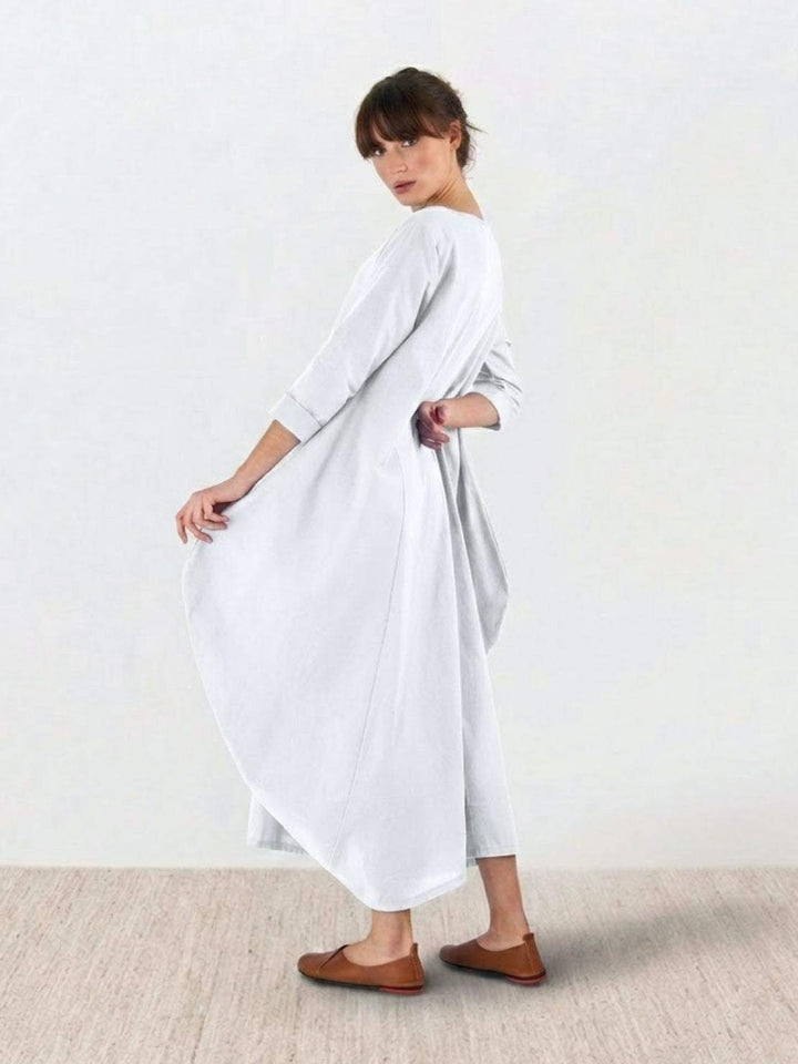 Serena | Kvinders Oversized Boho Maxi Kjole med 3/4 Ærmer