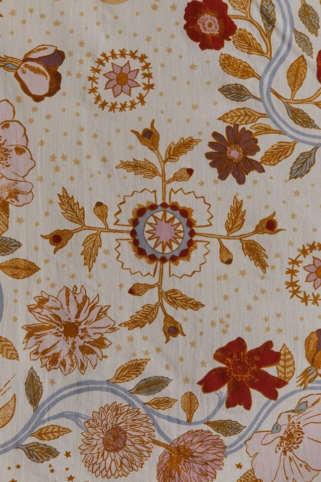 Bohemsk Blomster Tapestry med Månefaser 152x127 cm