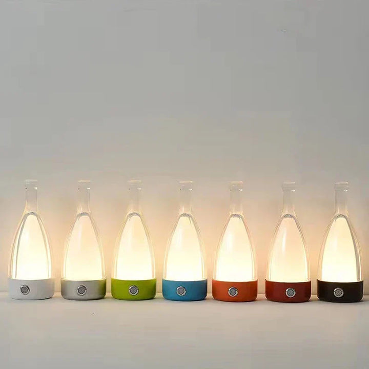 Vinflaskeformet USB Genopladelig Bordlampe med Dæmpbart LED-lys