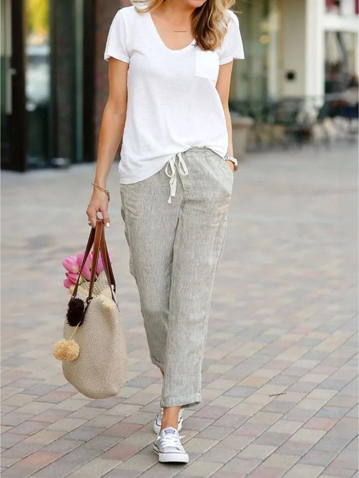 Harper | Kvinders Casual Drawstring Straight-Leg Casual Bukser