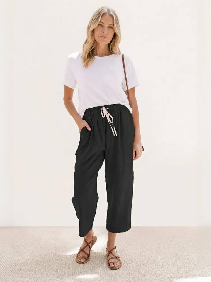 Harper | Kvinders Casual Drawstring Straight-Leg Casual Bukser