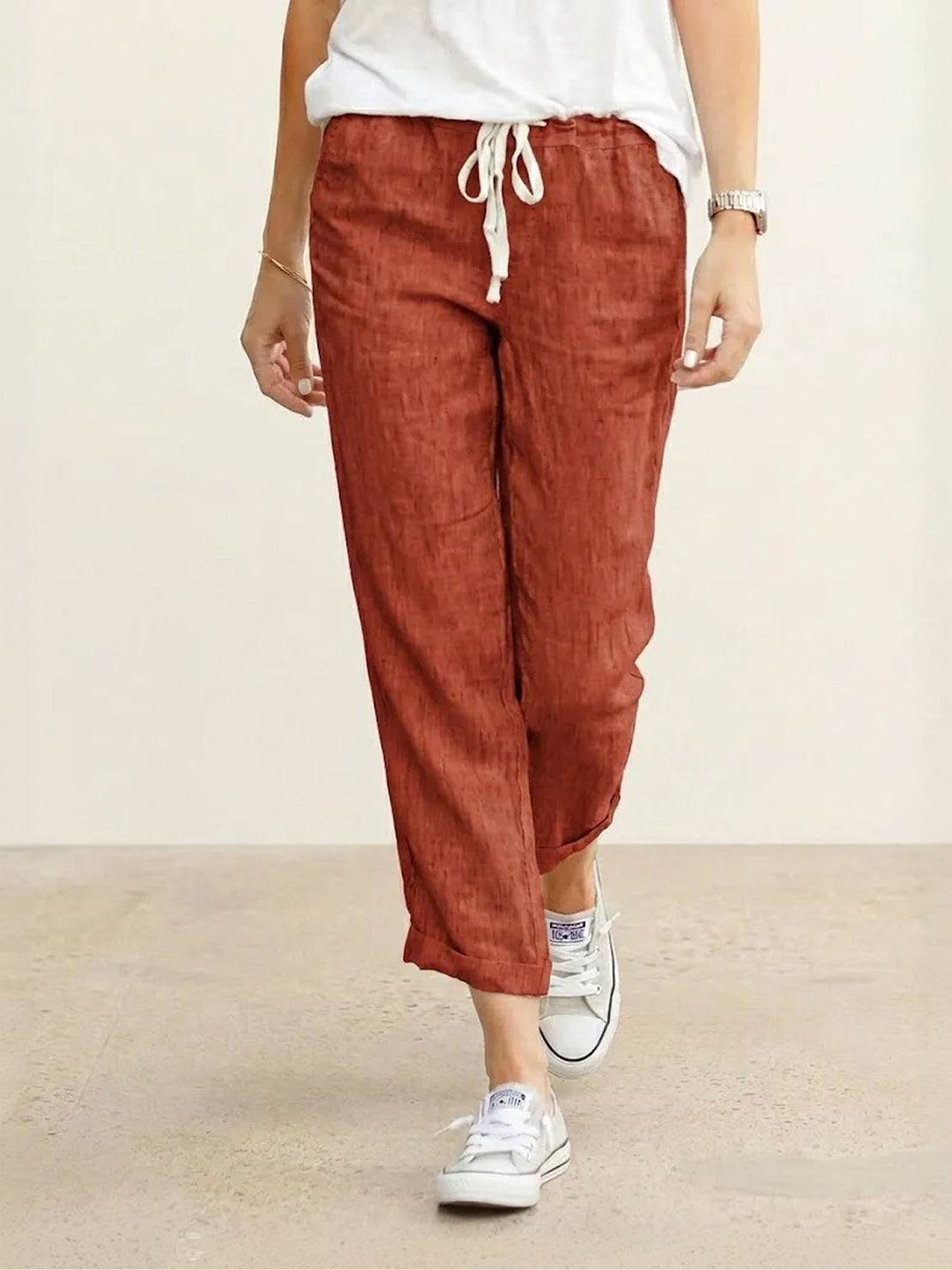 Harper | Kvinders Casual Drawstring Straight-Leg Casual Bukser