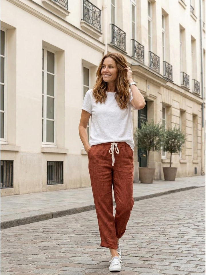 Harper | Kvinders Casual Drawstring Straight-Leg Casual Bukser