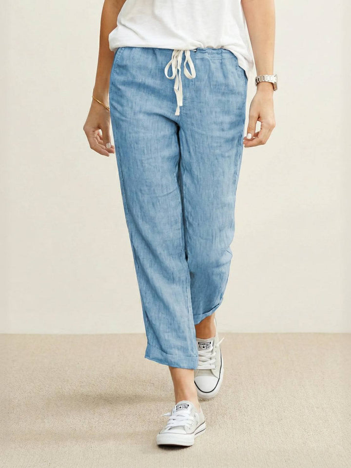 Harper | Kvinders Casual Drawstring Straight-Leg Casual Bukser