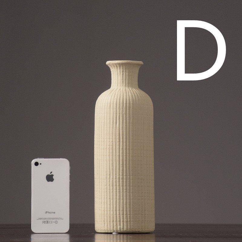 Minimalistisk Keramisk Blomsterkrukke i Mørk Beige og Lys Grå
