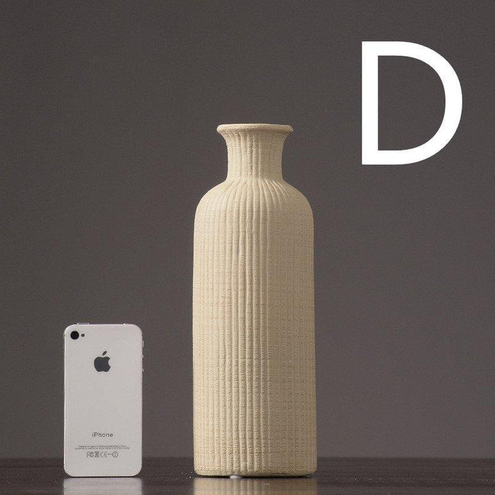 Minimalistisk Keramisk Blomsterkrukke i Mørk Beige og Lys Grå