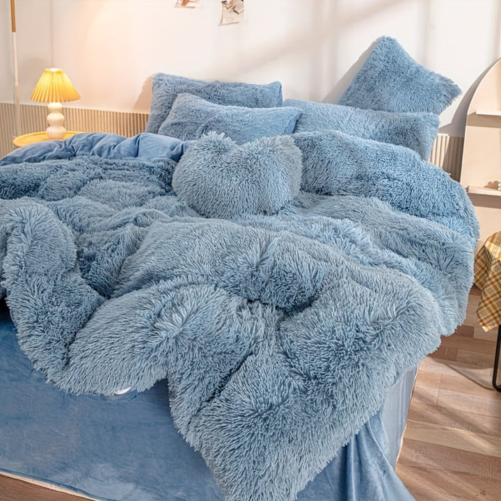 Luksuriøst Ultra Blødt Plush Dynebetræk Sæt med Lynlås