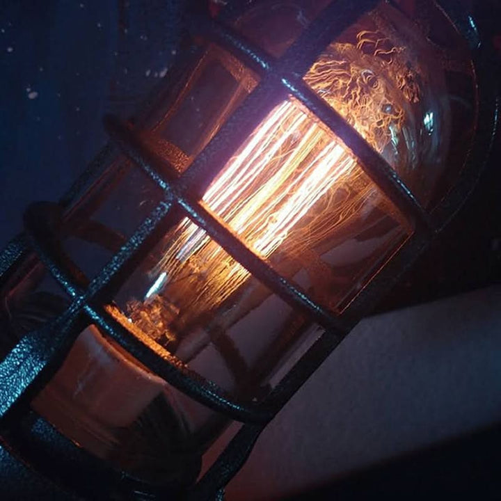 Steampunk Raket Bordlampe med Flamme Lys