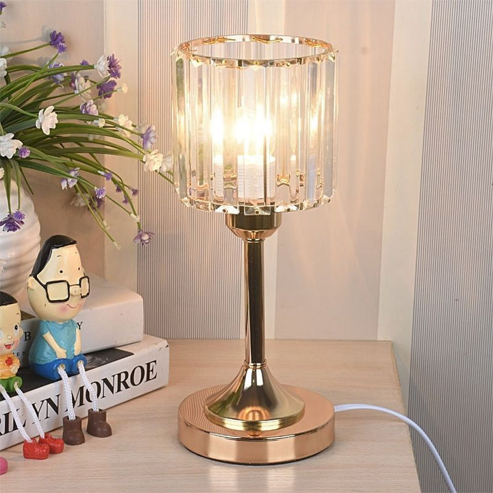 Nordisk Krystal Bordlampe med Varm Belysning