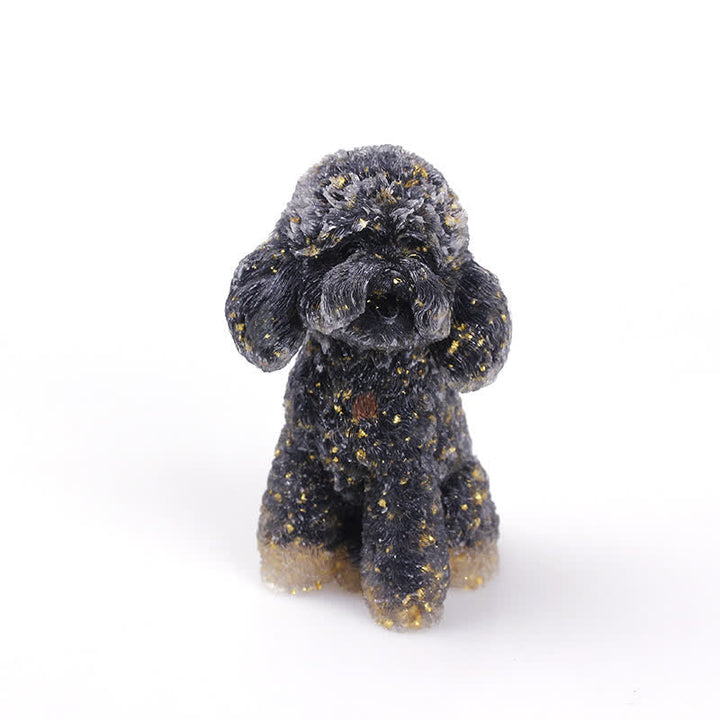 Naturligt Krystal Poodle Sten Ornament i Ædelsten