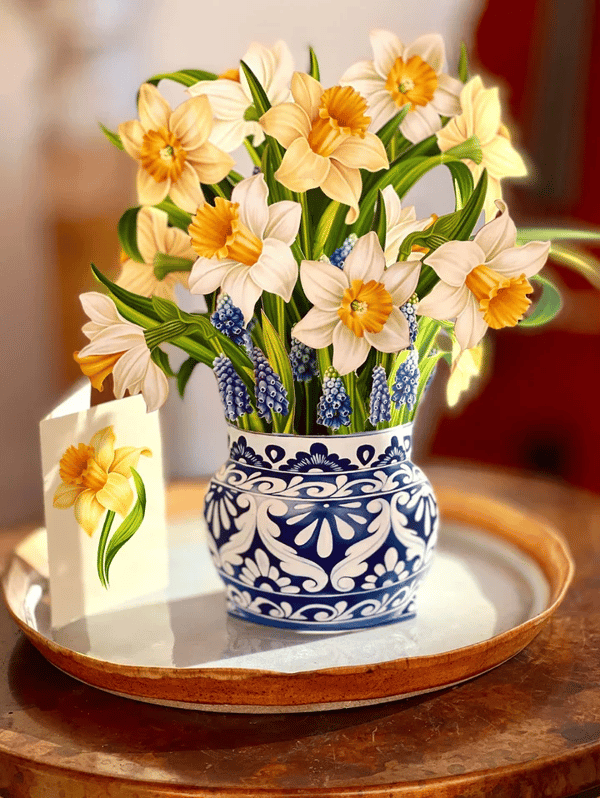 Realistisk Pop-up Blomsterkunst med Hilsen Kort
