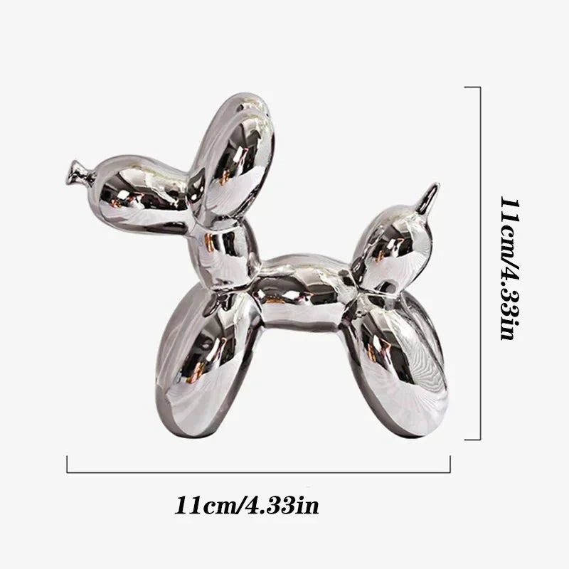 Keramisk Ballonhund Ornament med Glansfuld Finish