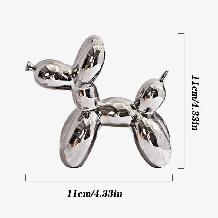Keramisk Ballonhund Ornament med Glansfuld Finish