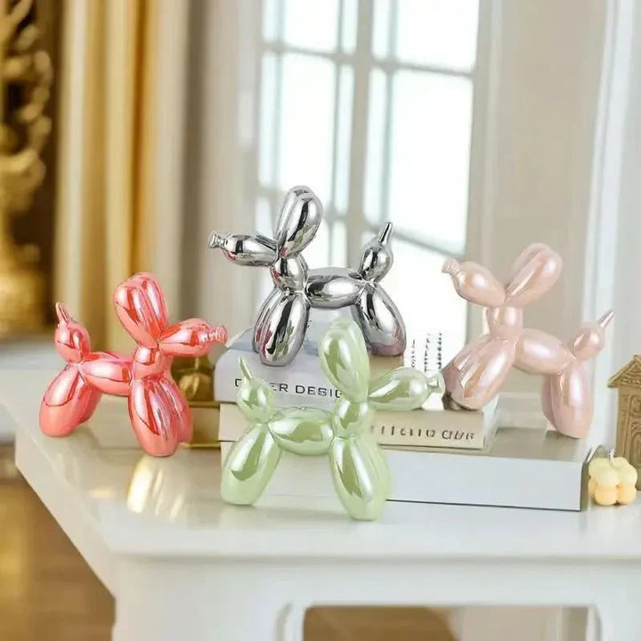 Keramisk Ballonhund Ornament med Glansfuld Finish