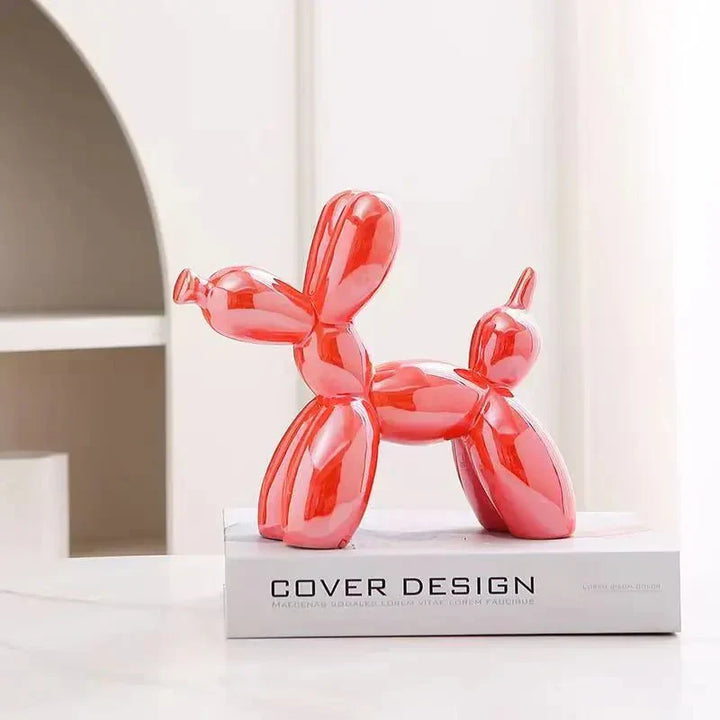 Keramisk Ballonhund Ornament med Glansfuld Finish
