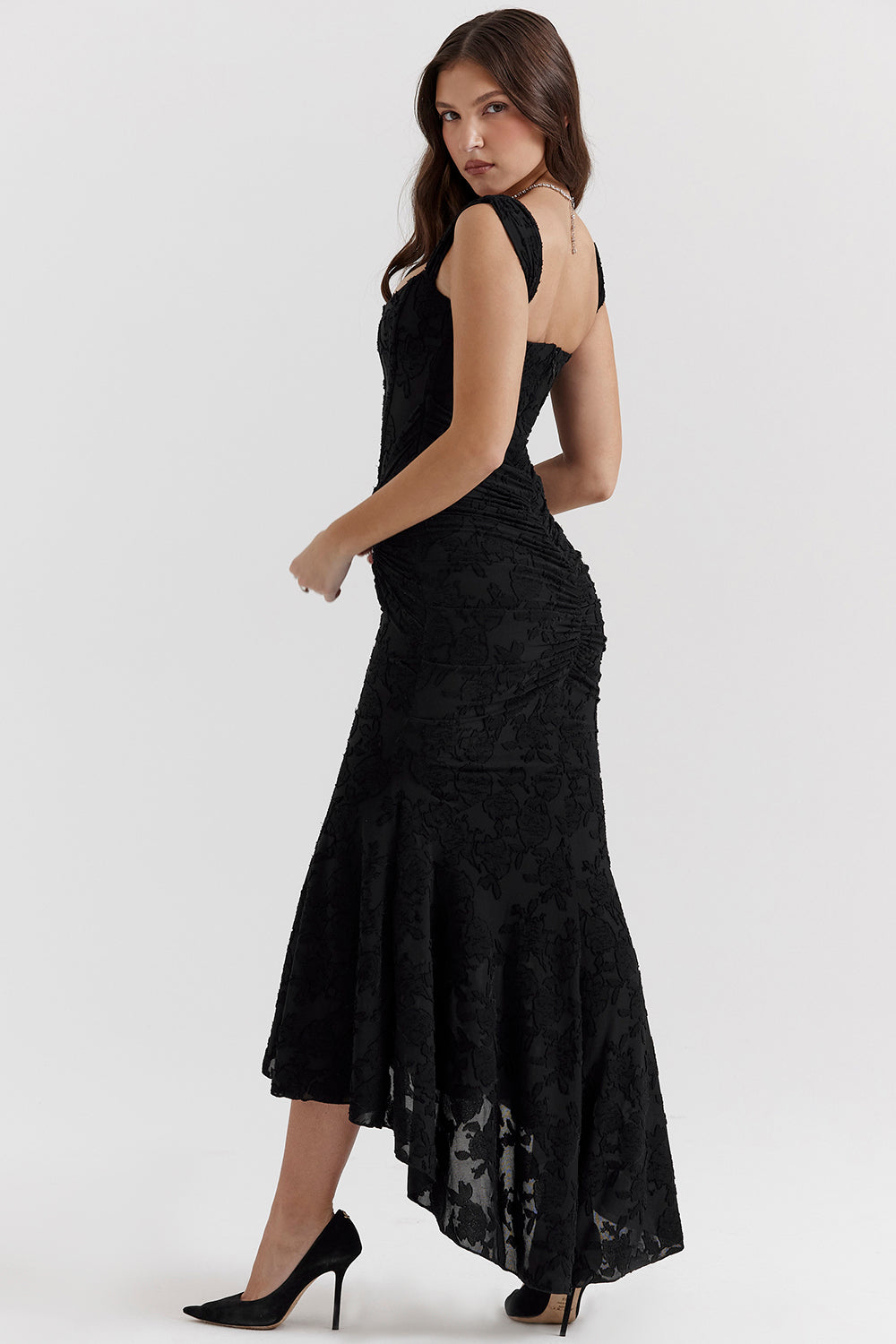 Charlotte | Kvinders Bryllupsgæst Blonde Ruched Bodycon Kjole Aften